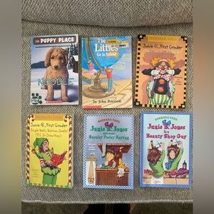 Set of six early reader, chapter books, Junie B Jones, the Littles,Puppy Place ￼